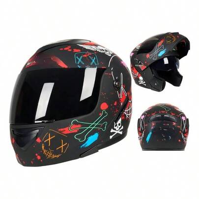 Casco Para Moto Abatible Certificado DOT, Diseño Monocolor Negro Mate, Talla M, Comodidad y  para Motociclistas