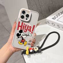 This Disney Mickey Mouse Pattern Lanyard Phone Case Features A Strong Magnetic Closure And Full Coverage Of Acrylic And TPU Material. It's Shockproof, Lightweight, And Suitable For IPhone17/16/11/13/15/15 Plus/15 Pro/15 Pro Max/12/14 Pro Max/11 Pro Max/12 Pro/12 Pro Max/13. It's A Popular Birthday Gift, Business Gift, Durable, Stain-Resistant, And Fingerprint-Resistant New Phone Case For Men And Women. It Also Includes A Mickey Mouse Phone Case And Mickey Mouse Doll Bracelet. Compatible With SamsungGalaxy S20, S21, S22, S23, And S24 Series. It's The Perfect Gift For Friends And Family. This Stylish Phone Case Is Fun, Lightweight, And Durable. IPhone17 Pro Max Phone Case, Minnie Phone Case. - Trong sáng - Xem 7