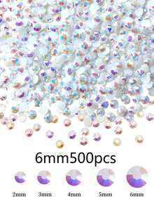 2毫米-6毫米树脂水钻，平底钻石，果冻白AB非热熔水晶钻，适用于DIY工艺品、杯子、瓶子、玻璃杯、服装、散装闪亮水晶石、工艺装饰 - 果凍白AB - 查看 11