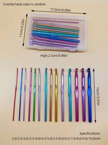 14pcs Colorful Aluminum Alloy Crochet Hooks Set, 2.0mm To 10.0mm Full Size Range, 5.91 Inch Long Design, Smooth Hook Head For Easy Yarn Flow And Less Snagging, Durable And Resistant To Bending, Box/Bag Packaging Optional, Suitable For Various Yarn Thicknesses, Ideal For Amigurumi Dolls, Shawls, Coasters And Other Creative Crochet Projects - Alumina Crochet Hook - View 12