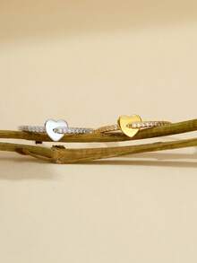 Elegant Heart Design 925 Sterling Silver Plated Gold Unique Zirconia Ring, Suitable For Daily Wear - Heart  Ring - View 9