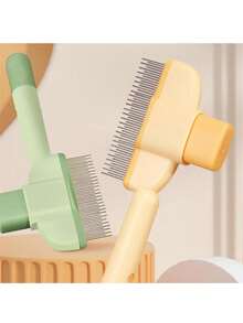 Dụng cụ chải chuốt thú cưng đa năng: Bàn chải cho mèo/chó với cơ chế tự làm sạch, lược gỡ rối, bàn chải loại bỏ lông rụng, thép không gỉ, với nút tháo nhanh chỉ bằng một cú nhấp chuột. - Nhiều màu - Xem 5