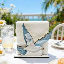 1/5pcs Wooden Nautical Theme Napkin Holder With Lighthouse Starfish Shell Design, Upright Paper Towel Organizer Box For Kitchen Dining Table Beach Home Decor, Coastal Seaside Table Accessories, Modern Minimalist Tabletop Storage Solution, Perfect Gift For Housewarming And Home Organization - Multicolor - View 14