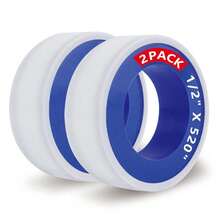 ALLICAVER 2 Rolls Premium Plumbers Tape, 1/2x 520 Tape, PTFE Thread Seal Tape, High-Density Thread Sealant, Shower Pipes Plumbing Accessories Come With Plumbers Hemp - 2 + 1/2" X 520" - View 1