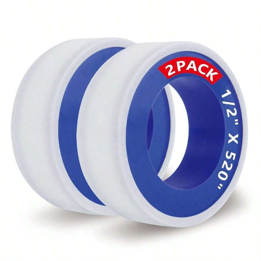 ALLICAVER 2 Rolls Premium Plumbers Tape, 1/2x 520 Tape, PTFE Thread Seal Tape, High-Density Thread Sealant, Shower Pipes Plumbing Accessories Come With Plumbers Hemp - 2 + 1/2" X 520" - View 1