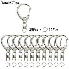 50Pcs/ Bag D-Shaped Eight Character Keychain, Durable Zinc Alloy Keychain, Suitable For Hanging Ropes And DIY Hanging Decorations, Party Gifts, And Decorative Keychains - C-shaped Buckle - View 10