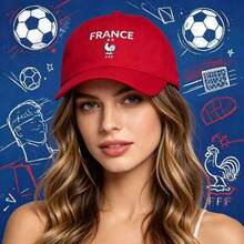 Unisex solskyddsbasebollkeps med texten "France", lämplig för hejarop på fotbollsmatcher - A - Visa 5