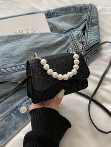 This Brand New 1pc Pearl Handbag Is Casual, Minimalist And Fashionable, Featuring A Flip-Top Design And Non-Adjustable Shoulder Strap, Very Suitable For Daily Outings, Shopping And Travel. The Compact And Portable Size Can Easily Accommodate Daily Essentials. This Versatile Item Is Popular Among Fashion Enthusiasts, Suitable For Various Styles And Occasions. It Also Makes An Excellent Gift For Friends. - Multicolor - View 12