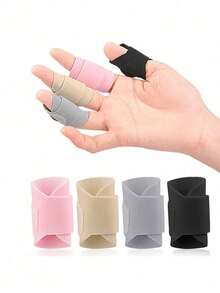 5/3/2/1pcs Adjustable Finger Sleeves, Universal Knit Polyester And Spandex Material Finger Sleeves, Elastic And Breathable, Multiple Colors Available, Provide Thumb Support And Pressure Protection, Unisex, Warm Finger Protection, Suitable For Sports And Hand Care, Suitable For Ball Sports And Outdoor Activities - Multicolor - View 2