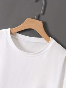 Men's Short - Sleeved T - Shirt, Black White Options, With " Let's Drink And Make Bad Decisions " Personalized Text Printing, Graphic Oversized Cotton Tees, Summer Tops, Breathable, Loose Tops , Round Neck,  Minimalist And Casual Style, Suitable For Daily Commuting, Shopping, Gathering, Wearable In All Seasons, Comfortable Top For Home And Outing, A Great Gift For Birthdays, Holidays, Father's Day - trắng - Xem 4