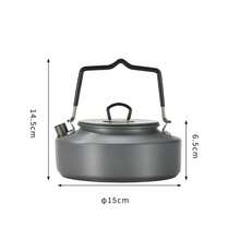 CAMPINGMOON 0.8升、1升、1.5升露营茶壶、户外水壶、大容量便携式铝合金咖啡壶 - 灰色 - 查看 9