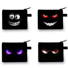 Funny 3D Grinning Face Zipper Coin Purse, Portable Mini Change Pouch For Coins Cards Keys Wallet In Colourful,Festive Game Printed Wallet - Casual Style, Polyester Material - View 2