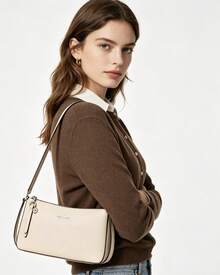 Kate Spade KS GINNIE Women's Premium Shoulder Bag, Fashionable Crossbody Bag With Clover Print, Women's Underarm Handbag - Apricot - View 2