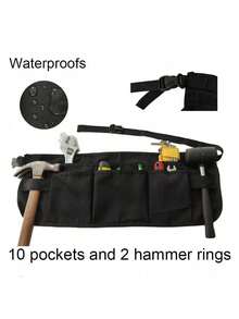 1pc Waist Tool Apron, Practical Waist Apron, Woodworking Waist Apron, 12 Pockets, Adjustable, Suitable For Construction, Woodworking, Electrician, Great Christmas Gift - Multicolor - View 8