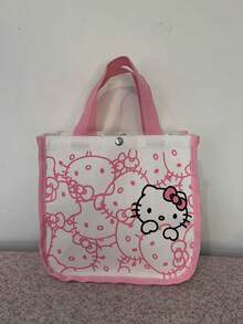SANRIO 三丽鸥正品 Kitty 1 件装新款手提包、便当包、托特包、帆布包，可爱狗狗布丁、狗狗梅洛、狗狗蓝色、旋律、粉色 - 彩色 - 查看 10
