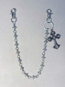 Cross Rhinestone Pant Chain, Waist Chain With Lobster Clasp Pendant, Wallet Chain, Retro Chain, Double-Layer Chain, Hip Hop Punk Style, Jeans Chain, Pocket Chain, Key Chain, Multi-Element Pant Chain - Multicolor - View 11