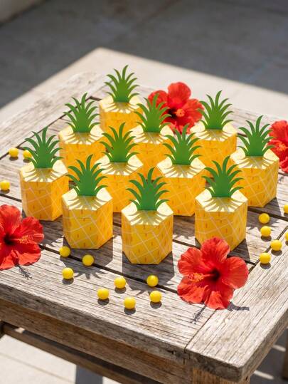 Hộp quà hình quả dứa 3D nhỏ, thích hợp trang trí tiệc theo chủ đề nhiệt đới Hawaii, hộp quà nhỏ, trang trí tiệc mùa hè trên bãi biển, trang trí trái cây cho tiệc nướng BBQ.