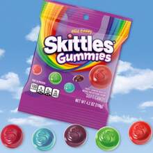 Skittles Gummies Sour Gummy Candy 4.2 Oz + Skittles Gummies Wild Berry Gummy Candy 4.2 Oz Variety Pack – Chewy Fruity Candy, 2 Pack - Gummy Candy - View 6