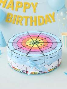 1/10pcs Creative Cake Shaped Gift Box Set, Wedding Favor Boxes, Gift Box,Rainbow Theme Detachable Triangle Boxes, Separable Individual Small Gift Boxes, Cake Slice Gift Boxes, Hand-Painted Rainbow Layer Design, Satin Bow Decor, Paper Craft - Multicolor - View 7