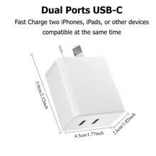Cargador rápido USB-C de 20W, incluye cable de datos USB-C a USB-C de 1M, compatible con iPhone 17/17 Plus/17 Pro/17 Pro Max/16/15 Series, Pro y otros dispositivos - Enchufe Australia(220-240V) - Ver 3