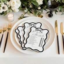 黑色蝴蝶结新娘送礼会游戏卡片，宾客互动游戏卡片，极简蝴蝶结订婚派对及婚礼派对用品 - Game Cards for Guests - 查看 6