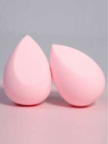 Water Drop Shaped Angled Makeup Sponge, Provides Even Application And Smooth Texture For Setting And Touching Up Makeup - Baby Pink - View 1