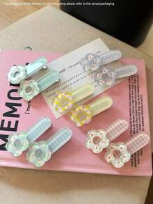 8pcs Women's Classy Light Retro Cute Colorful Polka Dot Oval Hair Clips Sweet Versatile Side Clip Minimalist Personalized Bangs Clamps Lovely Hair Accessories Claw Clips Hair Barrettes Head Accessories Hairpin FTQU - 多色 13 - 查看 11