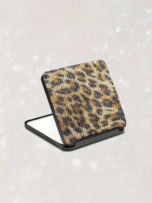 Luxury Sparkling Diamond Portable Double-Sided Folding Lipstick Mirror - Perfect For Touch-Ups On The Go; Sparkling Rhinestone Portable Folding Makeup Mirror - Double-Sided Square Design, Perfect For Carrying In Your Handbag; Sparkling Diamond Inlaid Portable Folding High-Definition Double-Sided Pocket Mirror; Multiple Diamond Colors Available; Perfect As A Valentine's Day Or Mother's Day Gift - Multicolor - View 10