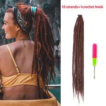 24 Inches Dreadlocks Extension 10 Strands Soft Synthetic Super Long Hippie Single Ended Dreads Ombre Blonde Loc Extensions Reggae Style Crochet Hair For Women - Multicolor - View 13