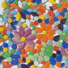 Random Mix Ceramic Mosaic Tiles, 100/200g, Assorted Shapes & Colors, Crafting Material For DIY Jewelry Making, Art & Sewing Supplies, Includes Teardrop/Heart/Willow Leaf/Hexagon/Rectangle/Circle Shapes - JN-01 - View 4