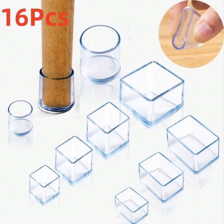 Gorros para patas de silla, almohadillas protectoras de pies de goma, cubiertas para muebles y mesas, tapones para calcetines, cubierta para muebles, pies niveladores, decoración del hogar, 8/16 Uds. QXNR - 20x30 mm - Ver 1