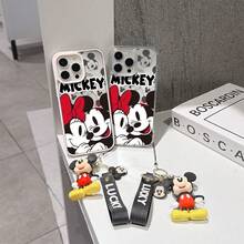 This Disney Mickey Mouse Pattern Lanyard Phone Case Features A Strong Magnetic Closure And Full Coverage Of Acrylic And TPU Material. It's Shockproof, Lightweight, And Suitable For IPhone17/16/11/13/15/15 Plus/15 Pro/15 Pro Max/12/14 Pro Max/11 Pro Max/12 Pro/12 Pro Max/13. It's A Popular Birthday Gift, Business Gift, Durable, Stain-Resistant, And Fingerprint-Resistant New Phone Case For Men And Women. It Also Includes A Mickey Mouse Phone Case And Mickey Mouse Doll Bracelet. Compatible With SamsungGalaxy S20, S21, S22, S23, And S24 Series. It's The Perfect Gift For Friends And Family. This Stylish Phone Case Is Fun, Lightweight, And Durable. IPhone17 Pro Max Phone Case, Minnie Phone Case. - 黑色 - 查看 8