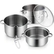 Canning Juice Steamer Extractor Fruit Vegetables For Making Jelly, Sauces, 11-Quart Stainless Steel Multipot With Glass Lid, Clamp, 2-Pcs Hose - View 10