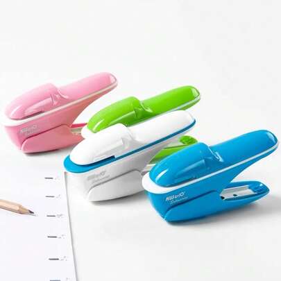 Compact Portable Staple-Free Stainless Steel Manual Stapler, Suitable For Home, School And Office Use, Desk-Friendly Design