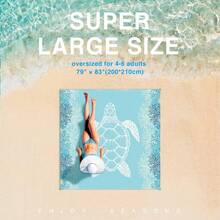 Beach Blanket, Sandproof Large Beach Mat 77*79in, 4-6 Adults Oversized Lightweight Sand Free Beach Mat, Waterproof Beach Blanket Portable Outdoor Camping Blankets For Travel, Camping, Hiking - 多款 - 查看 5
