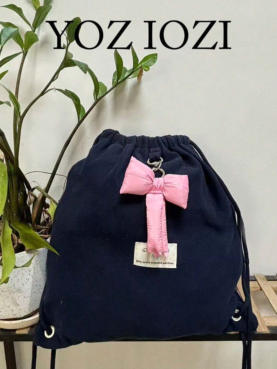 Back-To-School Niche Design Bow Knot Large Capacity Commuter Tote Bag, Korean Style Versatile Fashion Shoulder Crossbody Bag, Student Backpack - Royal Blue - View 1