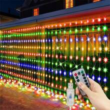 1 Pack LED Classic Style Fairy Window Curtain Lights, USB Powered With Remote Control, Multiple Lighting Modes, Suitable For Wedding, Christmas, Halloween, Ramadan, Valentine's Day, Bedroom, Indoor Decor - Warm White/Multi-Color/White/Pink/Blue/Purple (Remote Control Batteries Not Included) - USB Curtain Light String - View 10