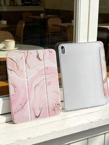 1 chiếc ốp lưng máy tính bảng sang trọng màu hồng nhạt họa tiết vân đá cẩm thạch, tương thích với iPad Mini4/Mini5/Mini6/Mini7/Air/Air2/9.7/10.2/10.5/Air4/Air5/10.9/Pro 11-Inch/Thế hệ thứ 10/ Air 11-In.(M2)-2024/ Pro11-In.(M4)-2024/Air 11-Inch (M3) 2025/ (A16) 11 Inch Thế hệ thứ 11 2025/ Air 8(M4)2026(11-Inch), Galaxy Tab A8 10.5 Inch 2022. Tính năng: Không kèm bút, Khe cắm bút tích hợp, Chân đế gập ba, Bảo vệ cạnh mềm TPU, Chế độ ngủ/thức từ tính, Thiết kế tối giản/sáng tạo/vui nhộn/cá nhân hóa, Ốp lưng máy tính bảng gập ba có khe cắm bút. - Nhiều màu - Xem 3
