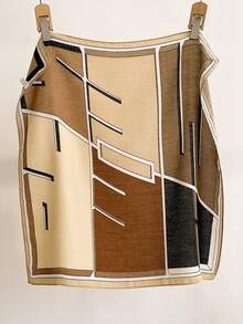 1 pièce Nouveau petit carré de foulard à motif géométrique patchwork bicolore, accessoire polyvalent de printemps pour la protection solaire extérieure, la décoration, le style vintage pour le cou. Convient pour les sports de plein air, les fêtes, les sorties, les cadeaux de vacances, les accessoires, les serviettes de plage. - Multicolore - Voir 7