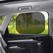 Foldable Car Windshield Sun Shade, Privacy Sunshade Curtain, Black Mesh Sunshade With Suction Cups, Blocks Glare Without Obstructing Vision, Suitable For Napping And Camping - A - View 2