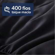 Pillow Top Casal 400 Fios – Macio, Matelado com Fibra Siliconada - Preto - Visão 4