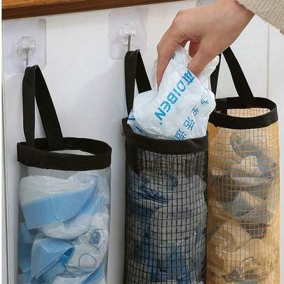 1pc Plastic Bag Dispenser, Wall Mounted Organizer For Home, Kitchen, Summer Beach Party, Food, Camping, Room Decor, Kitchen Accessories ,Wall Mount Storage Organizer Bag Multi Pocket Hanging Holder For Shoes Plastic Bags Trash Bags Kitchen Home Entryway Closet Space Saving Utility Bag Fabric Storage Solution For Pantry Office Use,Storage Bag
