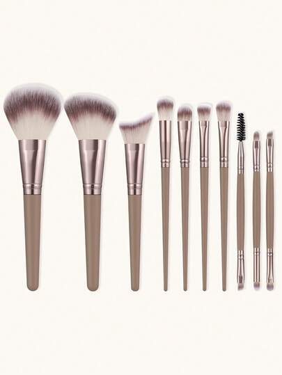 10pcs Multifunctional Makeup Brush Set, Includes Powder Brush, Blush Brush, Foundation Brush, Eyeshadow Brush, Contour Brush