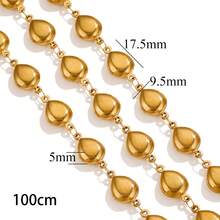 Dây chuyền mắt xích bằng thép không gỉ 304 mạ vàng 18K dài 1 mét, nhiều hình dạng khác nhau như vỏ sò/ngôi sao/trái tim/thập tự, dây nối dài, phụ kiện tự làm trang sức cho vòng tay và vòng cổ, không gây dị ứng và chống gỉ. - Vàng - Xem 17