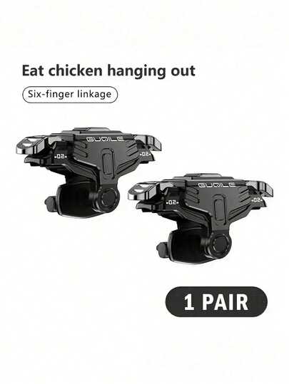 1 Pair GT02 Mobile Game Controller With Auto Trigger, Smart Fingertip Trigger For Precise Shooting, High Sensitivity, Static Sensing, 4-Finger Operation, Suitable For FPS Games, Android And IOS Mobile Game Accessories, No Latency, Easy To Use