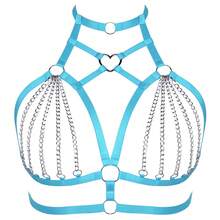 Sujetador de estilo punk con cadena metálica para mujer de talla grande, disfraz gótico para Navidad/Halloween/Carnaval - Multicolor - Ver 21