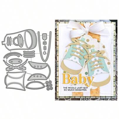 1pc Baby Shoe Shaped Metal Cutting Die, Suitable For DIY Scrapbooking, Greeting Cards And Paper Craft Metal Cutting Mold