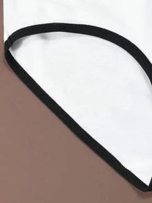 1 chiếc quần lót nữ bằng cotton mềm mại, thoáng khí chất lượng cao. - Đen và trắng - Xem 6