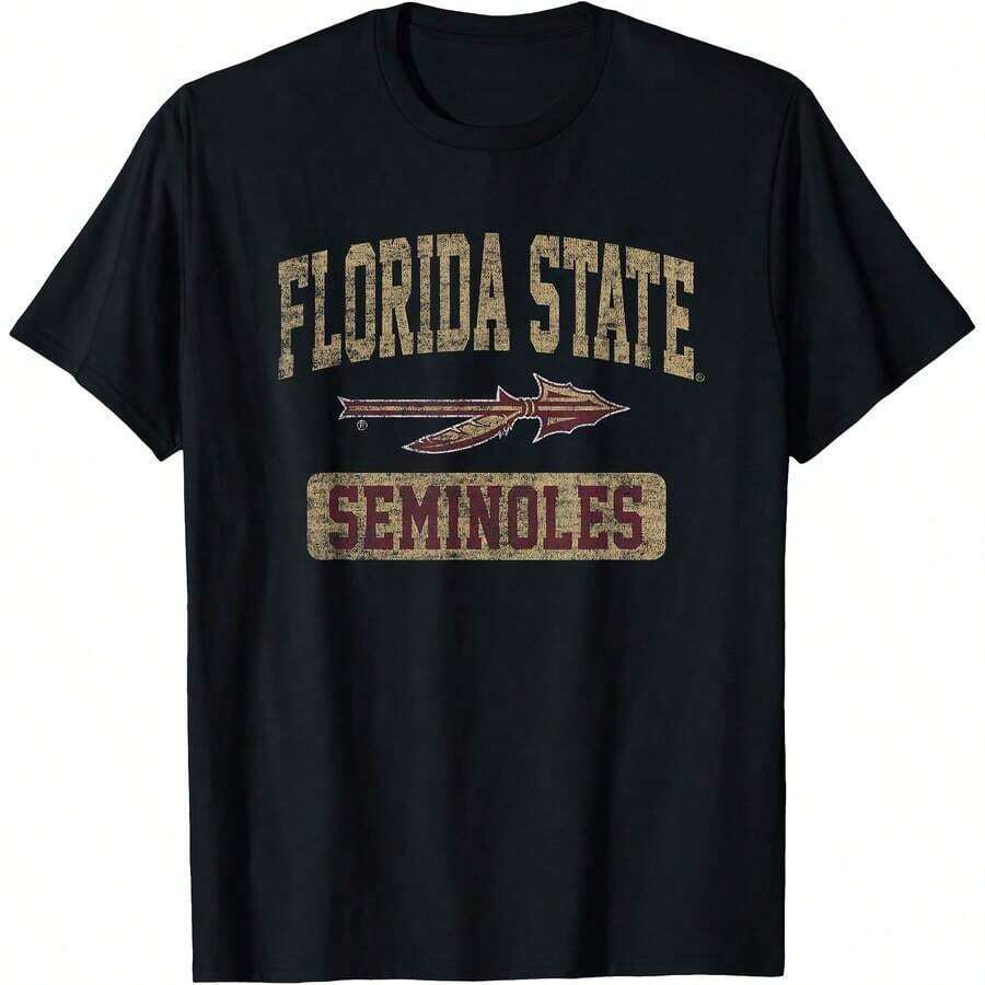 Summer Outfits For WomenFlorida State Seminoles Worn  Logo Officially Licensed T-Shirt All Seasons,220g Pure Cotton Single-Sided Printed Crew Neck Short-Sleeved T-Shirt,Unisex Top,Base Layersummer Outfits For Womensummer Outfits For Women,Summer Tops - Màu 5 - Xem 1