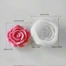 1 Set Rose Shaped Candle Silicone Mold, Home Decor/Gift Plaster Mold, Handmade Epoxy Resin Casting Mold, Art Decor Clay Plaster Mold, Non-Stick Easy Release - White - View 9